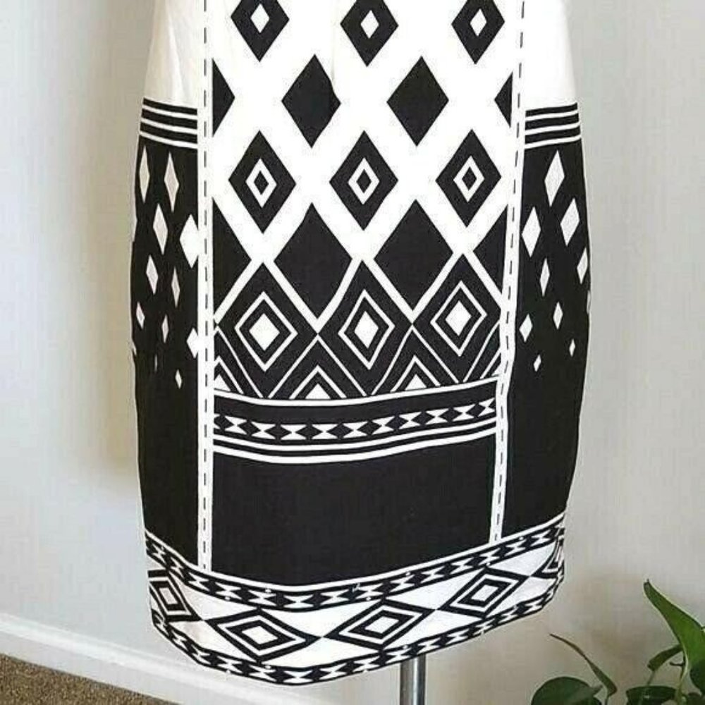 Tibi Dress Shift Black White Side Pockets 6 New - Picture 5 of 7